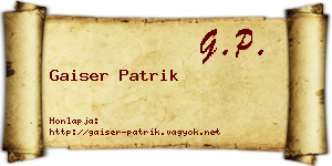 Gaiser Patrik névjegykártya